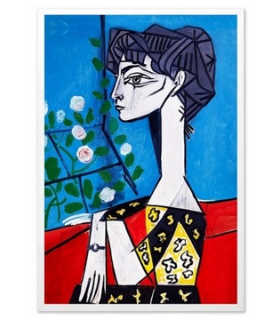 obraz PABLO PICASSO Jacqueline z kwiatami płótno