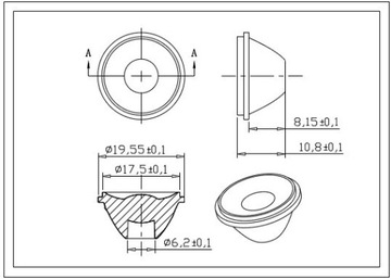 Коллиматор линзы Power Led 25 градусов 1-3 Вт