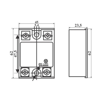 Релейный контактор SSR 100A DC-DC 5–32 В постоянного тока/5–60 В постоянного тока