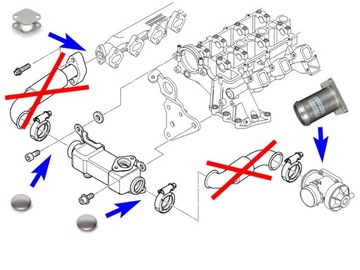 Замена пробки EGR BMW 2.0 2.5 3.0 D M47 M57