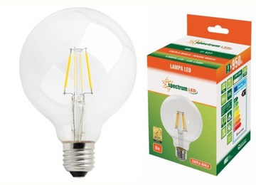 Żarówka LED KULA E27 8W DUŻA przezroczysta fi=125