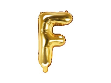 Balon foliowy Litera "F" 35cm, złoty