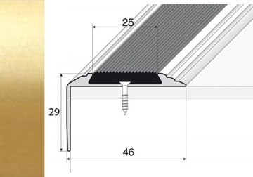 Listwa 120cm schodowa antypoślizgowa ZŁOTO A38