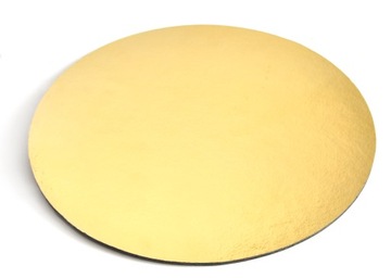Podkład pod TORT 20 cm OKRĄGŁY ZŁOTY Gruby 3 mm
