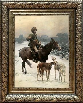 OBRAZ OLEJNY CHEŁMOŃSKI KRÓLESTWO PTAKÓW ŚWIT