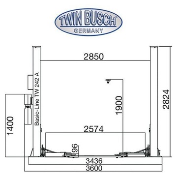 ДВУХКОЛОННЫЙ ПОДЪЕМНИК TWIN BUSCH, МОДЕЛЬ TW 242A