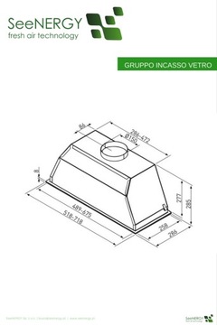 Gruppo Incasso Vetro 52 с вытяжкой под шкафом