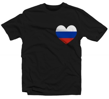 KOSZULKA T-SHIRT SERCE FLAGA ROSJA XL