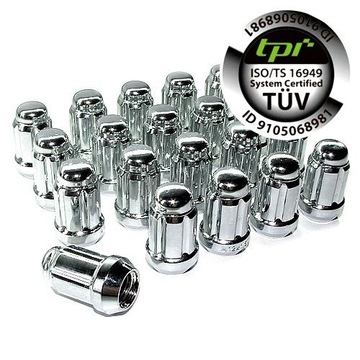 NAKRĘTKI KUTE STALOWE JDM SD NUTZ 14x1,5 CHROM - PREMIUM TPI 20szt + KLUCZ