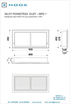 Wlot powietrza 3000 m3/h - PRODUCENT - PROMOCJA !
