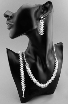 ARSYLION komplet z kryształkami crystal i perłami