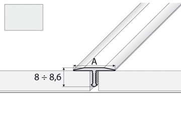 Profil fugowy A56 - 200cm/26mm ALUMINIUM