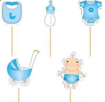 Топперы для маффинов, украшение BABY SHOWER, 10 шт.