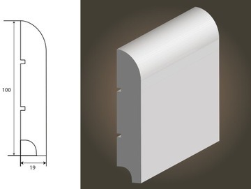 LISTWA LAGRUS LINEA 100 19x100mm/ 1sztuka - 2,44mb