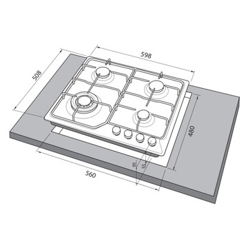 Газовая варочная панель Freggia HR640VGTAN