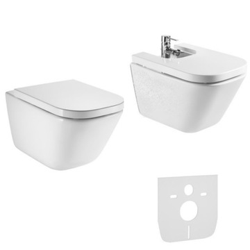 ROCA GAP RIMLESS zestaw miska WC bidet deska W/O