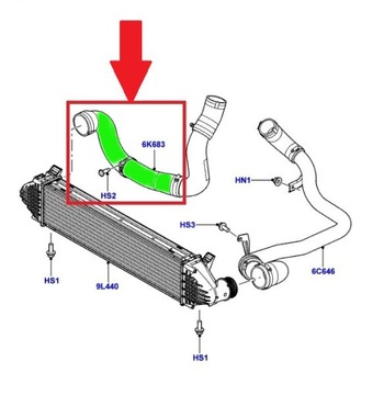 ТРУБКА ИНТЕРКУЛЕРА FREELANDER II 2.2 TD4 LR066429