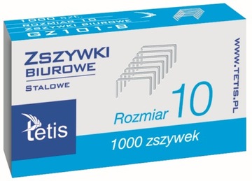 Zszywki biurowe stal No. 10 1000szt. Tetis GZ101-B