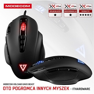 ПРОВОДНАЯ ИГРОВАЯ МЫШЬ 12400 DPI RGB USB MODECOM VOLCANO GMX5 BEAST