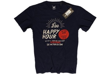 koszulka LEE happy hour tee T-SHIRT navy slim M