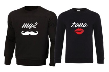 Bluza bluzy dla par małżeństw Mąż Żona czarne