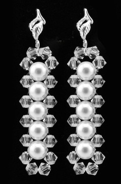 ARSYLION bransoletka białe perły kryształ crystal