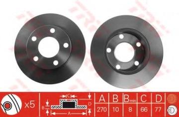 Задний диск AUDI 100 2,2 2,3 200 2,1 2,2 A8 2,5 2,8