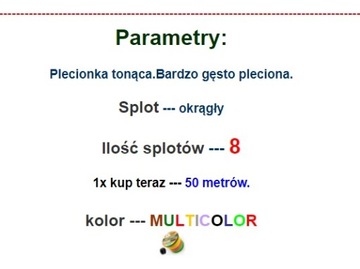 Plecionka SPIDER TEX Kolorowa 0,20mm OSIEM SPLOTÓW