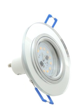 OPRAWA OPRAWKA SZKLANA SPOT SREBRNA GU10 + 5W LED
