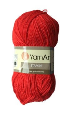 30g włóczka 100% akryl YarnArt Etamin czerwony 434