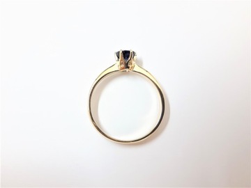 Złoty pierścionek zaręczynowy szafir 0,50ct w.24h