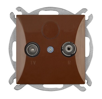 OPAL Розетка оконечного модуля RTV/TV ЧЕРНАЯ или КОРИЧНЕВАЯ