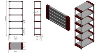 Regał magazynowy GARAŻOWY Tytan-6 222x90x46