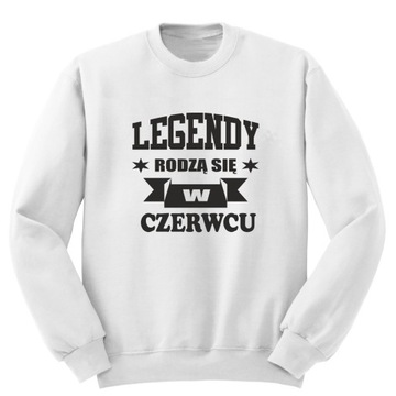 Bluza męska biała LEGENDY RODZĄ SIĘ W CZERWCU