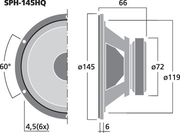 MONACOR SPH-145HQ НЧ-динамик 50 Вт