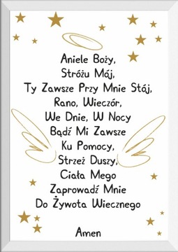 PLAKAT MODLITWA ANIELE BOŻY prezent A3 MAXWYBÓR