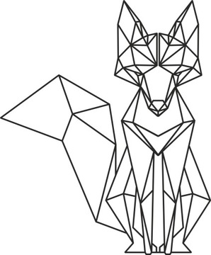 Naklejka samoprzylepna ścianę do sypialni Lis geometryczny 70 cm
