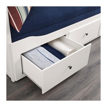 IKEA HEMNES - rama leżanki z 3 szufladami 80x200 cm biały