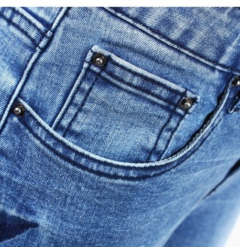Spodnie jeansowe jeansy w gwiazdy rurki classic S