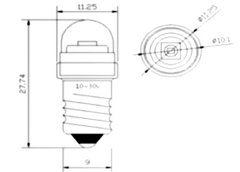 Żarówka LED E10 wkręcana do Latarka Cree UHP 3V RS