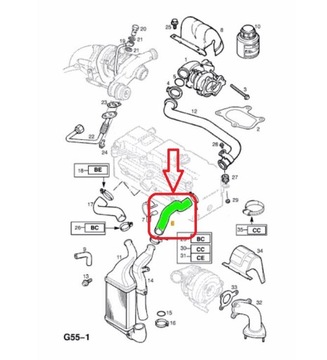 ШЛАНГ ИНТЕРКУЛЕРА OPEL ZAFIRA A 2.0 DTI 2.2 DTI