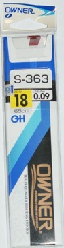 Owner Przypon S-363 hak nr. 18 żyłka 0,09mm dł.65c