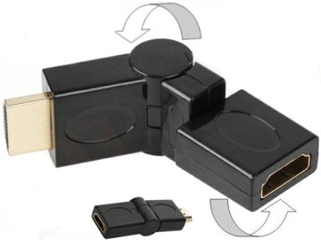 ADAPTER ZŁĄCZE KĄTOWE ŁAMANE WTYK HDMI ROTACJA