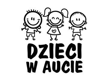 Naklejka na samochód Dzieci w Aucie Dziecko *WZORY *KOLORY *18cm