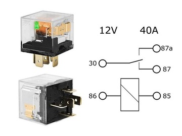 АВТОМОБИЛЬНОЕ РЕЛЕ 4120 12В 30А/40А 5п Led0474