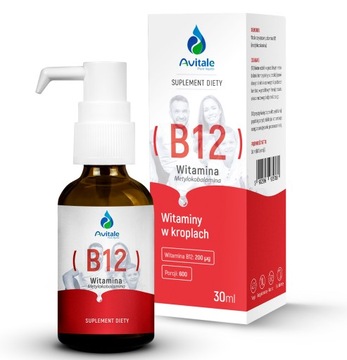 Witamina B12 Metylokobalamina KROPLE 30ml AVITALE