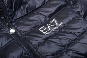 EMPORIO ARMANI EA7 pikowana kurtka z kapturem ocieplana NIGHT BLUE roz. M