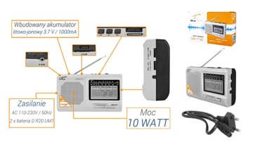 Radio przenośne LTC-2016 WILGA USB z akumulatorem