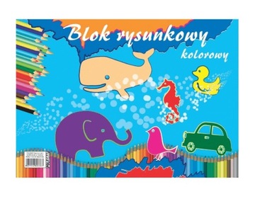 BLOK rysunkowy A-3 z KOLOROWYMI kartkami