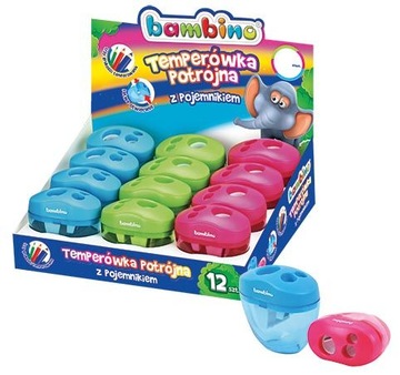 TEMPERÓWKA DO KREDKI POTRÓJNA 3 OTWORY BAMBINO